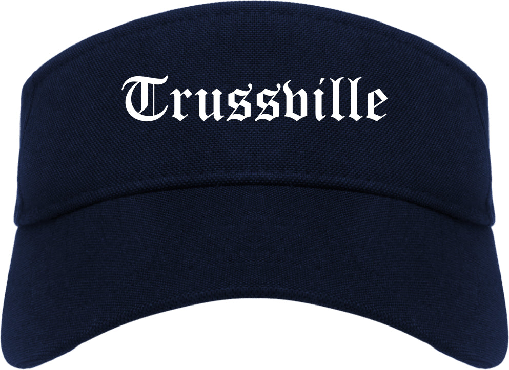 Trussville Alabama AL Old English Mens Visor Cap Hat Navy Blue