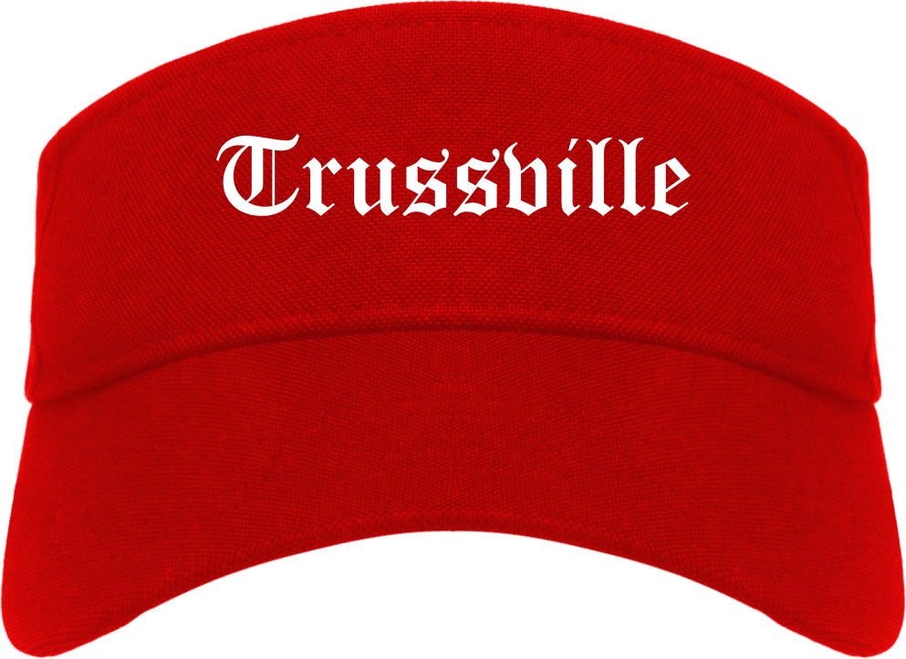 Trussville Alabama AL Old English Mens Visor Cap Hat Red