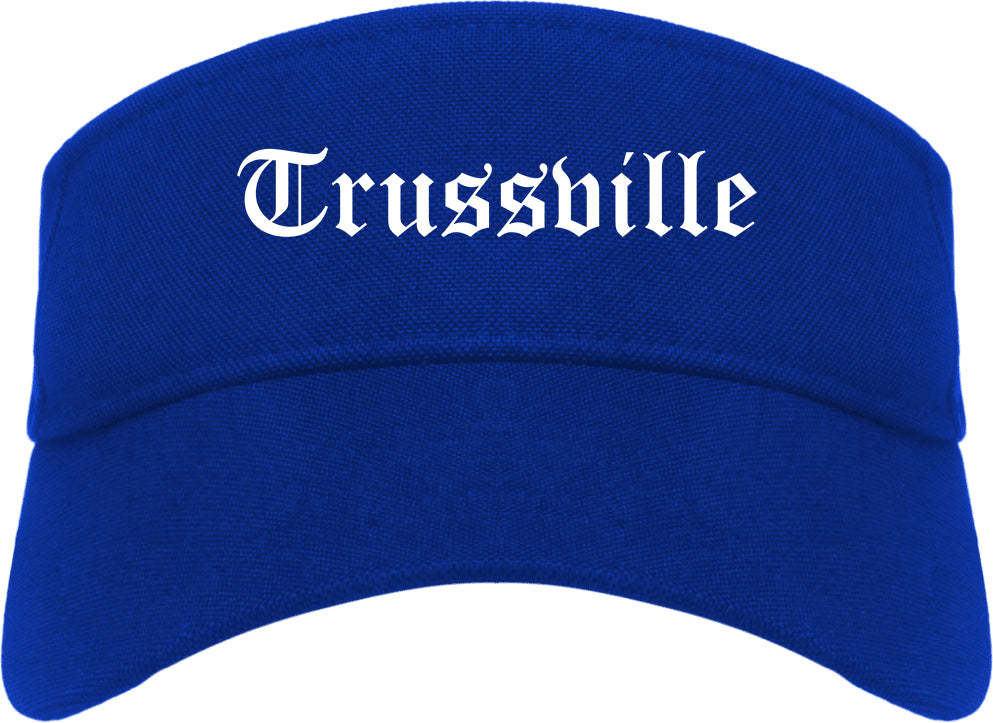 Trussville Alabama AL Old English Mens Visor Cap Hat Royal Blue