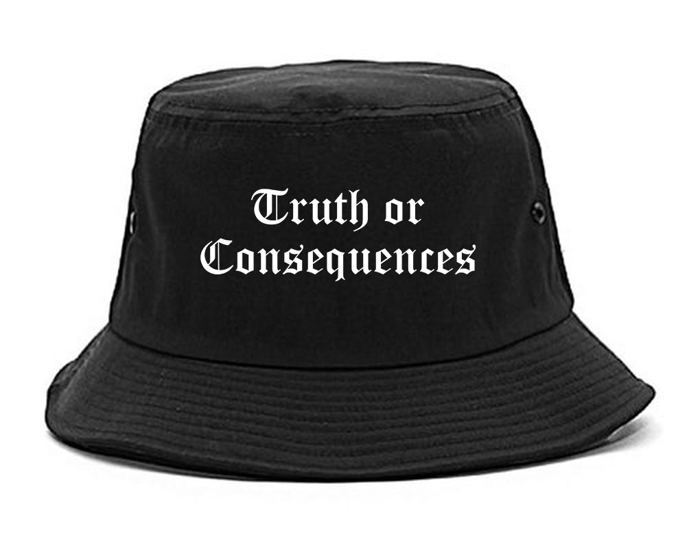 Truth or Consequences New Mexico NM Old English Mens Bucket Hat Black