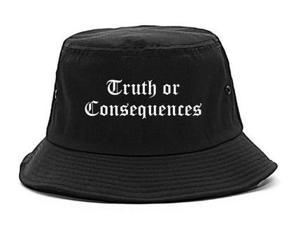 Truth or Consequences New Mexico NM Old English Mens Bucket Hat Black