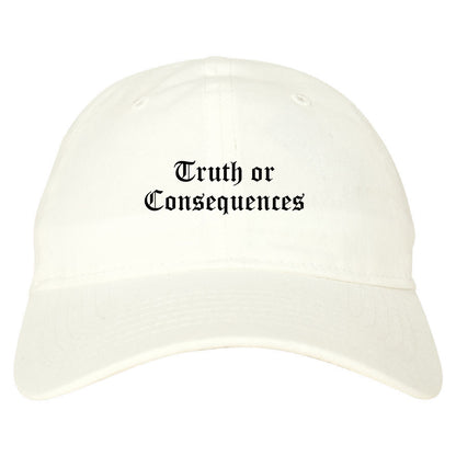 Truth or Consequences New Mexico NM Old English Mens Dad Hat Baseball Cap White