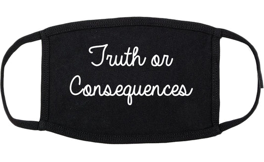 Truth or Consequences New Mexico NM Script Cotton Face Mask Black