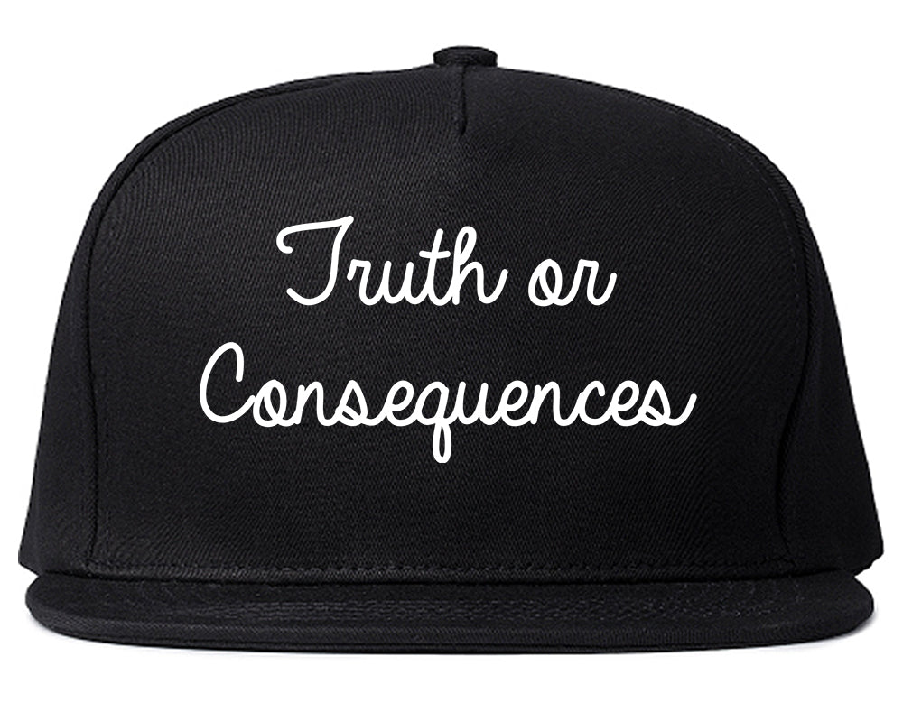 Truth or Consequences New Mexico NM Script Mens Snapback Hat Black