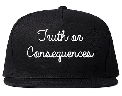 Truth or Consequences New Mexico NM Script Mens Snapback Hat Black