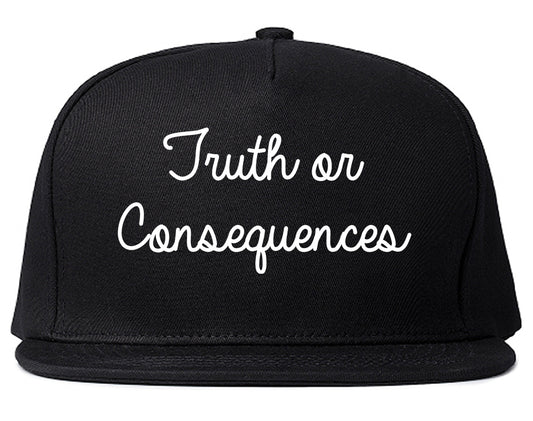 Truth or Consequences New Mexico NM Script Mens Snapback Hat Black