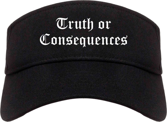 Truth or Consequences New Mexico NM Old English Mens Visor Cap Hat Black