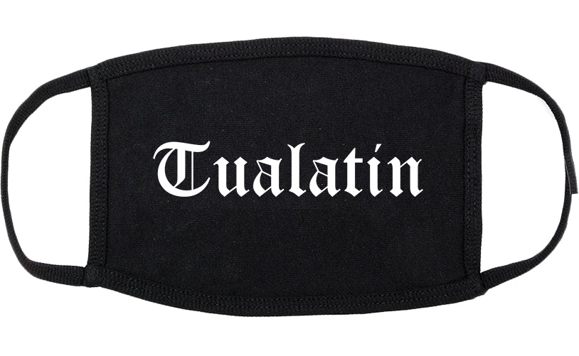 Tualatin Oregon OR Old English Cotton Face Mask Black