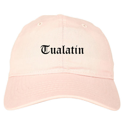 Tualatin Oregon OR Old English Mens Dad Hat Baseball Cap Pink