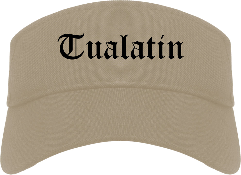 Tualatin Oregon OR Old English Mens Visor Cap Hat Khaki