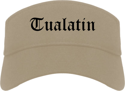 Tualatin Oregon OR Old English Mens Visor Cap Hat Khaki