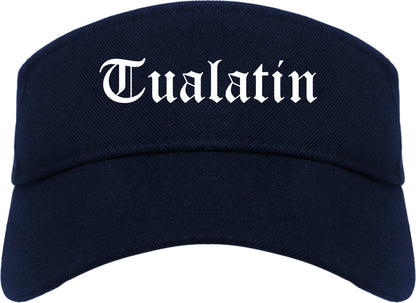 Tualatin Oregon OR Old English Mens Visor Cap Hat Navy Blue