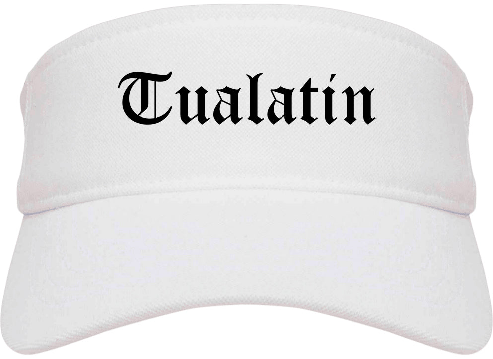 Tualatin Oregon OR Old English Mens Visor Cap Hat White