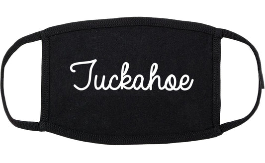 Tuckahoe New York NY Script Cotton Face Mask Black