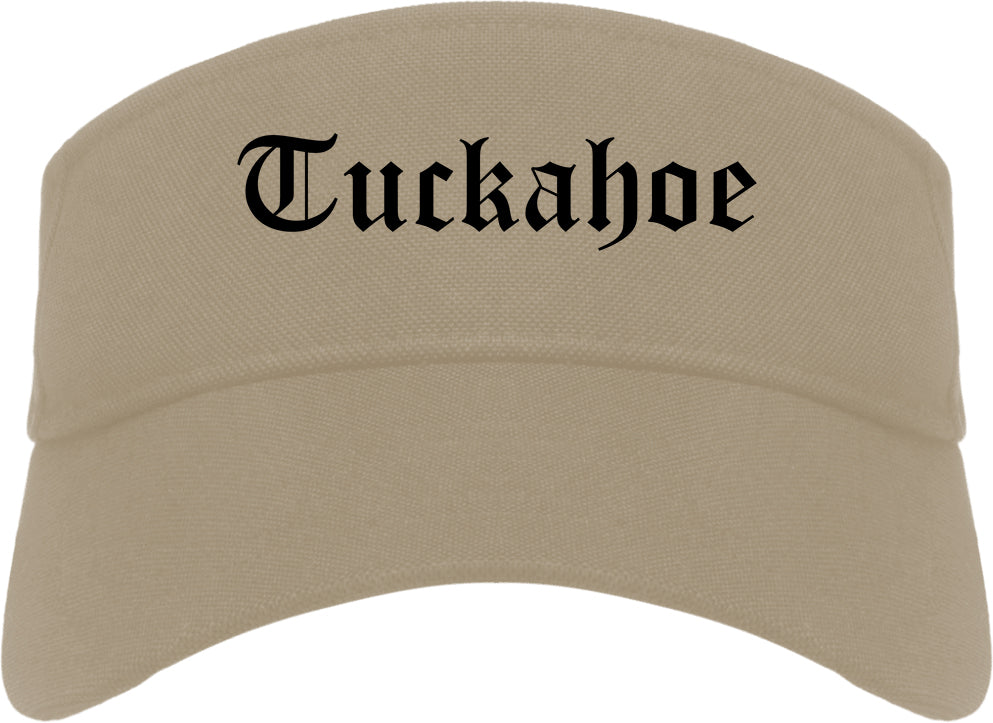 Tuckahoe New York NY Old English Mens Visor Cap Hat Khaki