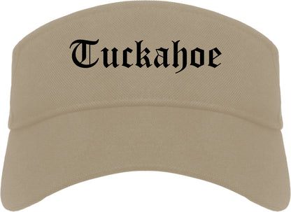 Tuckahoe New York NY Old English Mens Visor Cap Hat Khaki