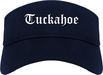 Tuckahoe New York NY Old English Mens Visor Cap Hat Navy Blue