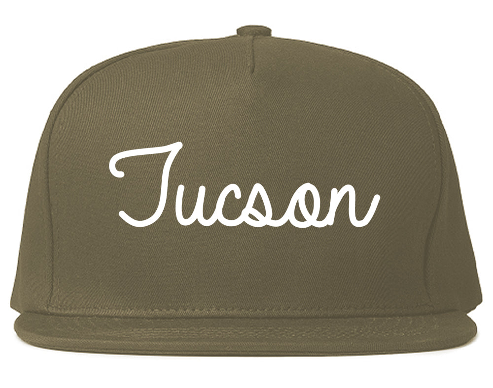 Tucson Arizona AZ Script Mens Snapback Hat Grey