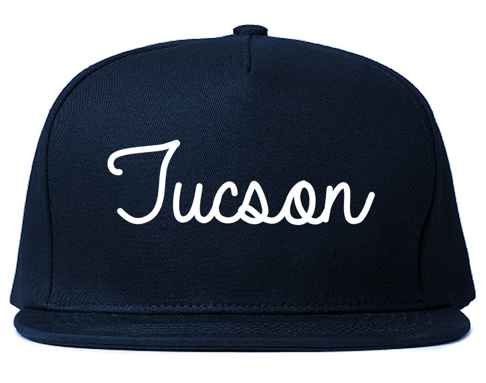 Tucson Arizona AZ Script Mens Snapback Hat Navy Blue