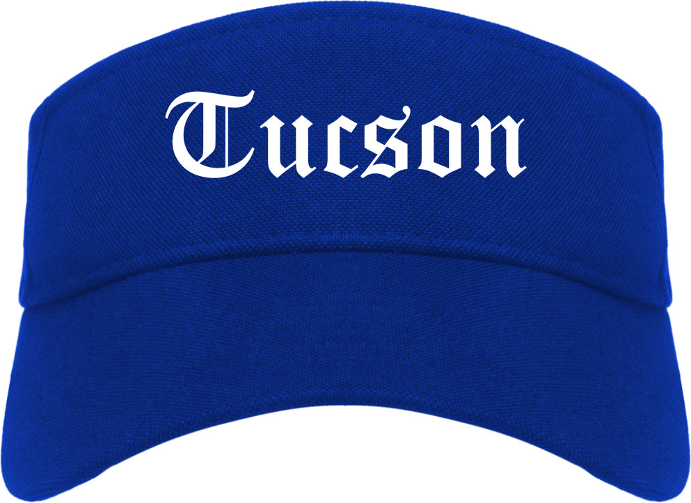 Tucson Arizona AZ Old English Mens Visor Cap Hat Royal Blue
