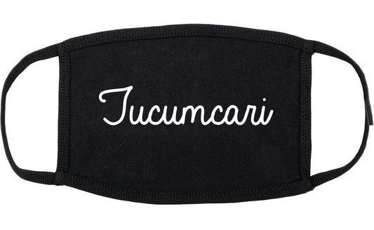 Tucumcari New Mexico NM Script Cotton Face Mask Black
