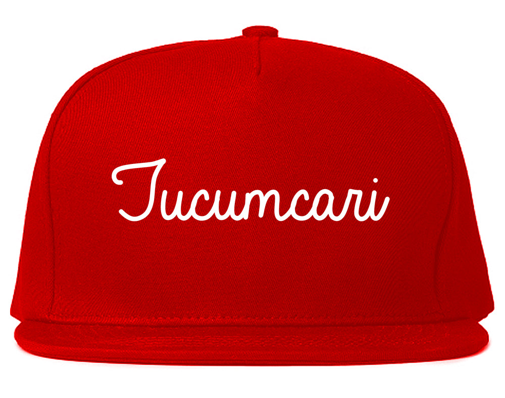 Tucumcari New Mexico NM Script Mens Snapback Hat Red
