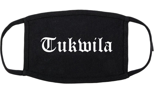 Tukwila Washington WA Old English Cotton Face Mask Black