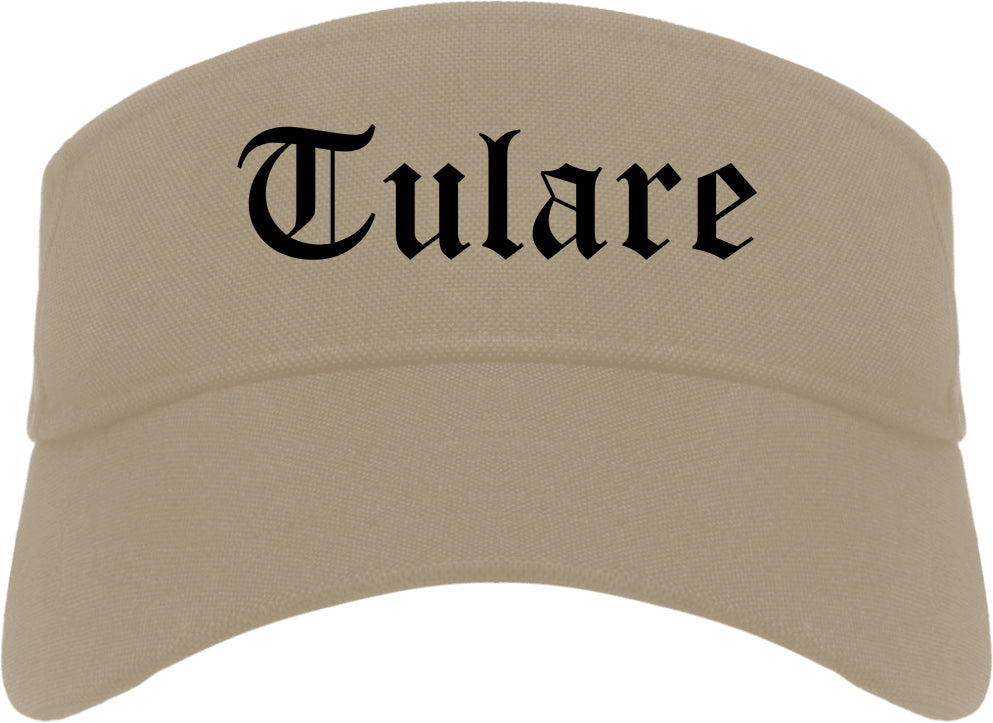 Tulare California CA Old English Mens Visor Cap Hat Khaki