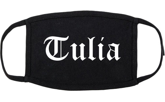 Tulia Texas TX Old English Cotton Face Mask Black