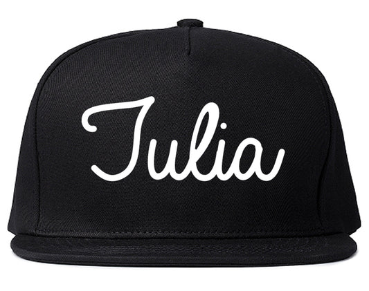Tulia Texas TX Script Mens Snapback Hat Black