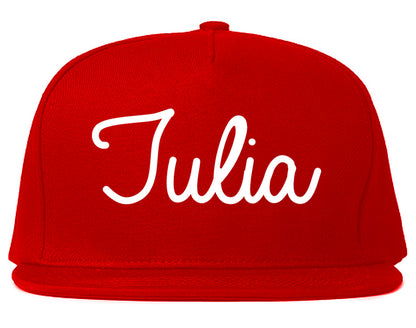 Tulia Texas TX Script Mens Snapback Hat Red
