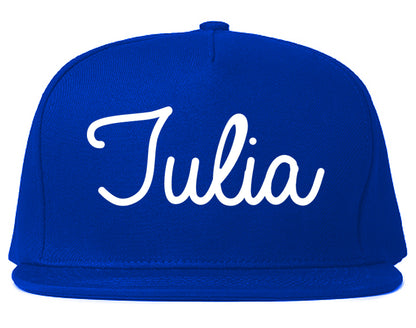Tulia Texas TX Script Mens Snapback Hat Royal Blue
