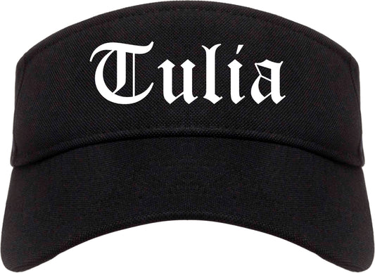 Tulia Texas TX Old English Mens Visor Cap Hat Black
