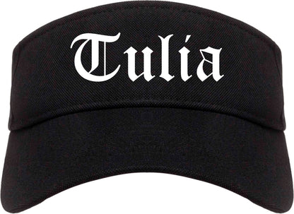 Tulia Texas TX Old English Mens Visor Cap Hat Black