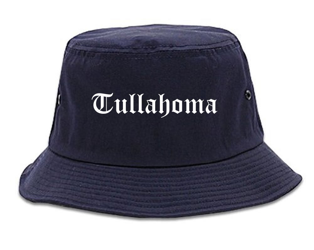 Tullahoma Tennessee TN Old English Mens Bucket Hat Navy Blue