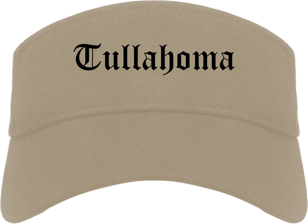 Tullahoma Tennessee TN Old English Mens Visor Cap Hat Khaki