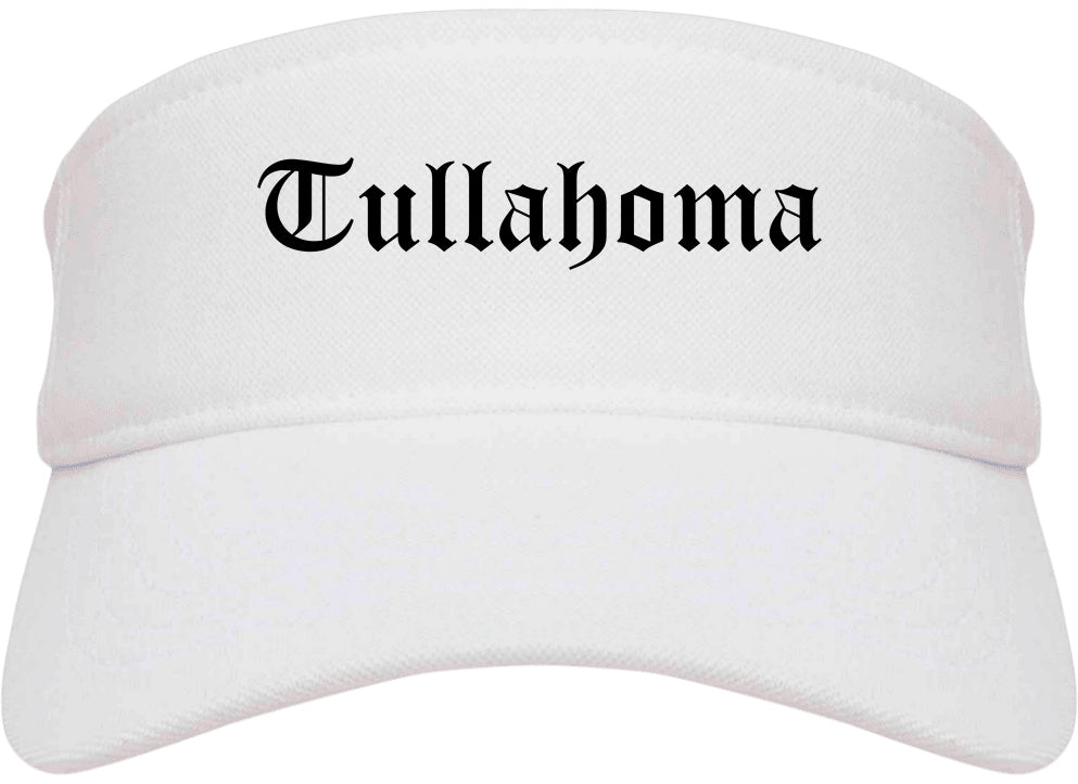 Tullahoma Tennessee TN Old English Mens Visor Cap Hat White