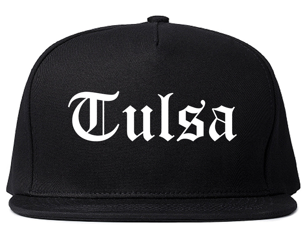 Tulsa Oklahoma OK Old English Mens Snapback Hat Black