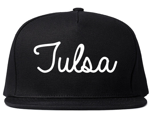 Tulsa Oklahoma OK Script Mens Snapback Hat Black