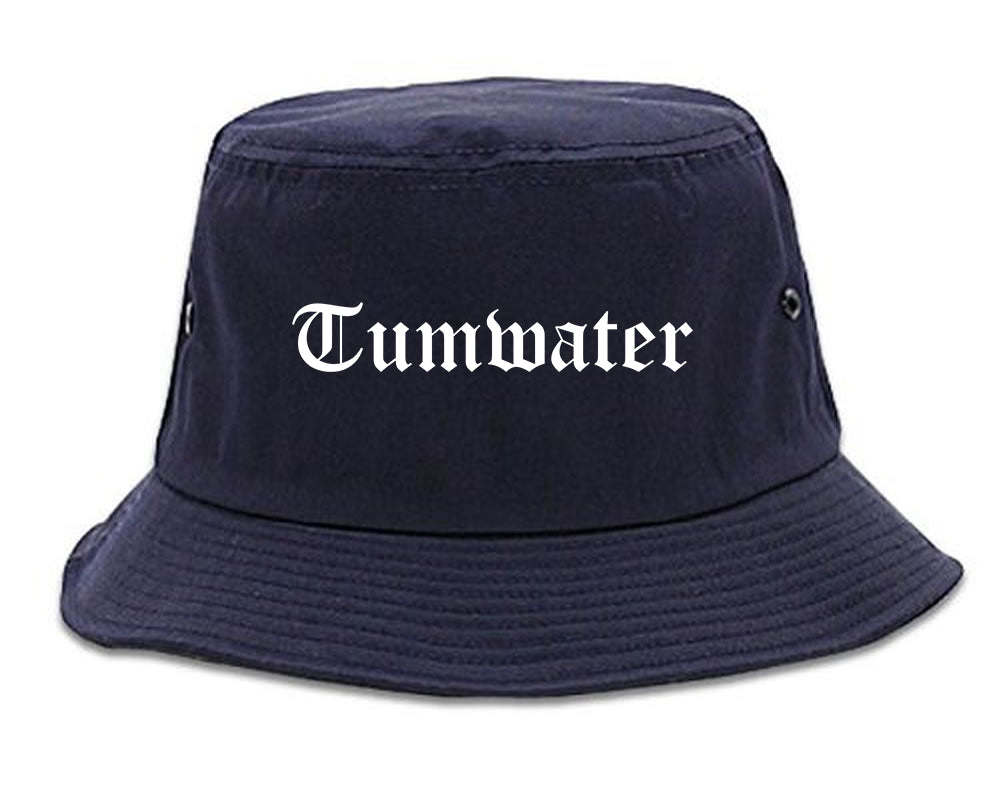 Tumwater Washington WA Old English Mens Bucket Hat Navy Blue