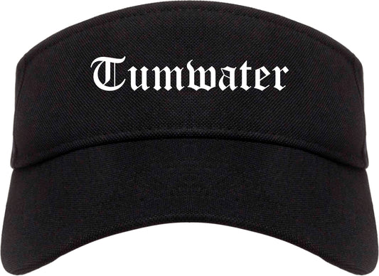 Tumwater Washington WA Old English Mens Visor Cap Hat Black