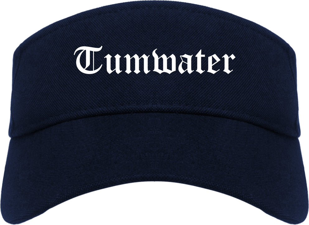 Tumwater Washington WA Old English Mens Visor Cap Hat Navy Blue