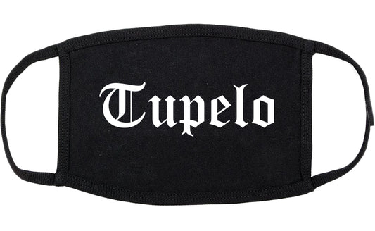 Tupelo Mississippi MS Old English Cotton Face Mask Black