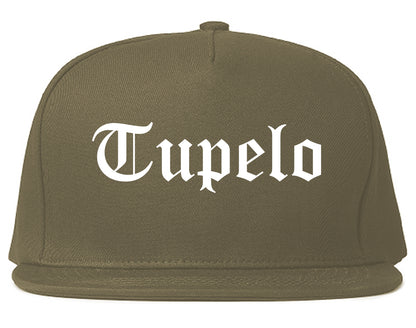 Tupelo Mississippi MS Old English Mens Snapback Hat Grey