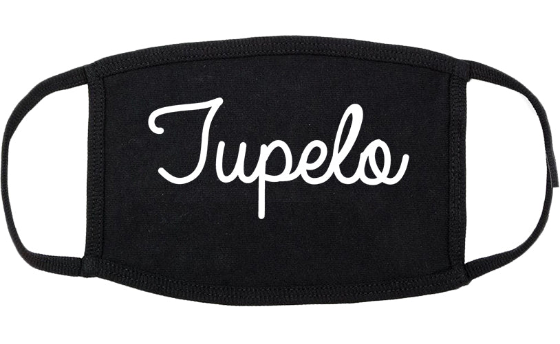 Tupelo Mississippi MS Script Cotton Face Mask Black