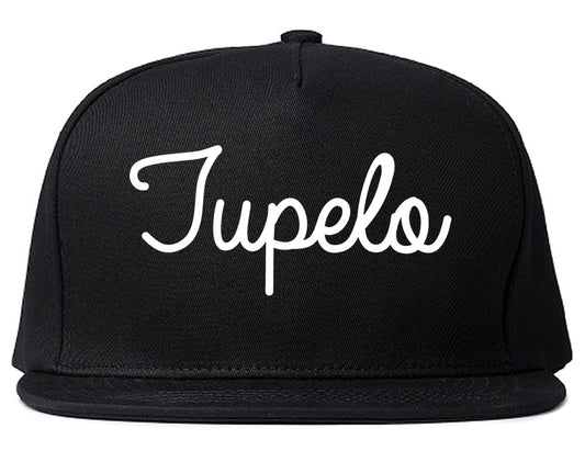 Tupelo Mississippi MS Script Mens Snapback Hat Black