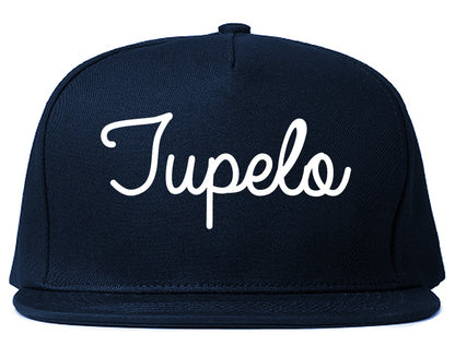 Tupelo Mississippi MS Script Mens Snapback Hat Navy Blue