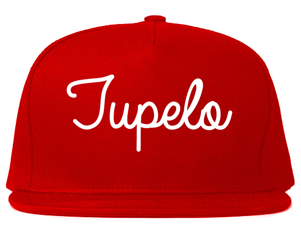 Tupelo Mississippi MS Script Mens Snapback Hat Red