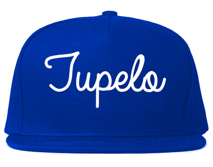 Tupelo Mississippi MS Script Mens Snapback Hat Royal Blue