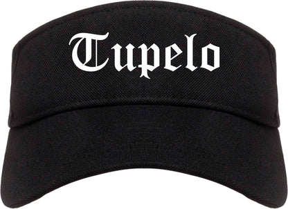 Tupelo Mississippi MS Old English Mens Visor Cap Hat Black